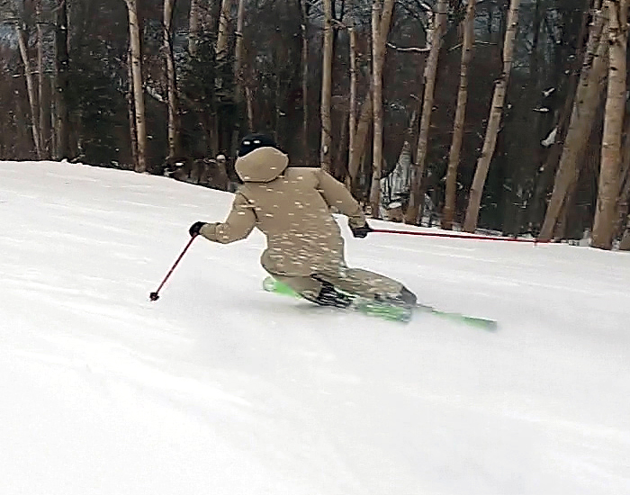 2021 Elan Wingman 86 CTI Ski Review: Half Width Action Image 2