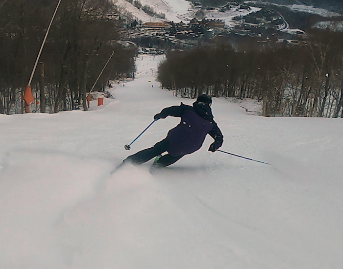 2021 Volkl Kanjo 84 Ski Review: Half Width Action Image 1
