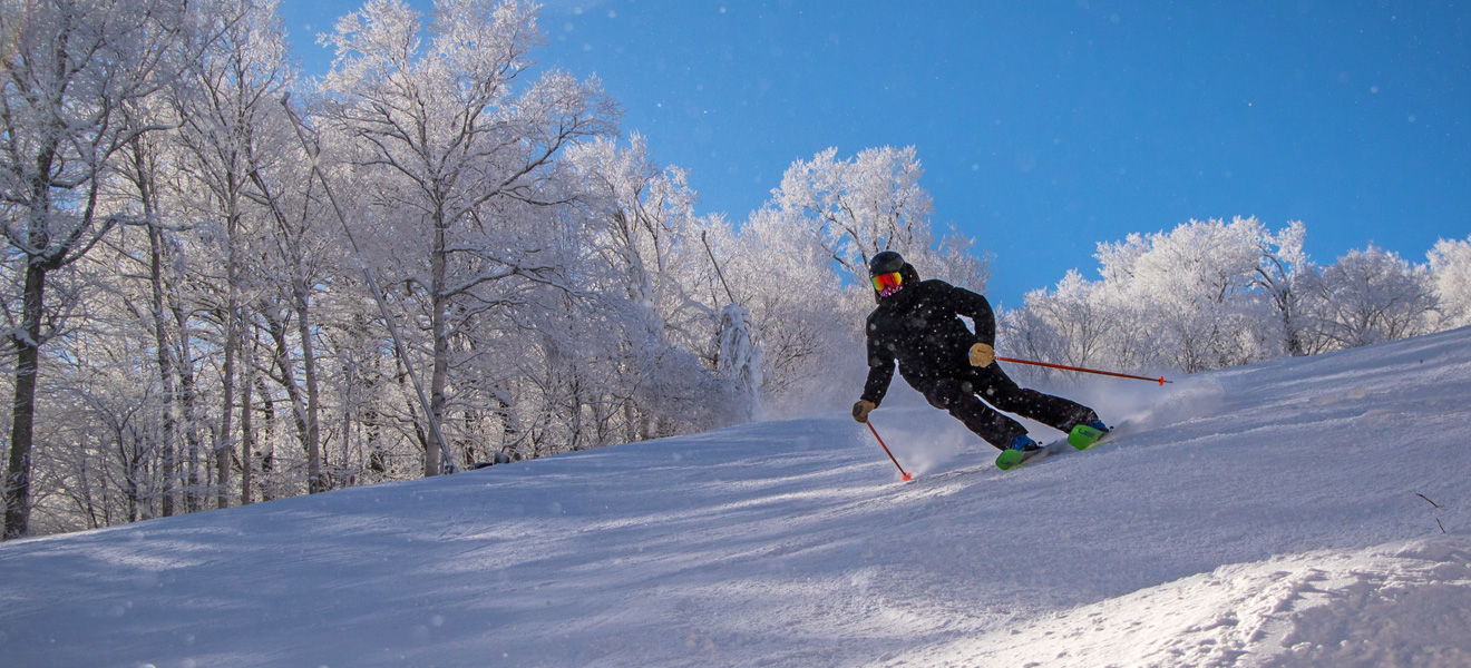 2022 Elan Ripstick 96 Black Edition Ski Review: Full Width Action Image 1