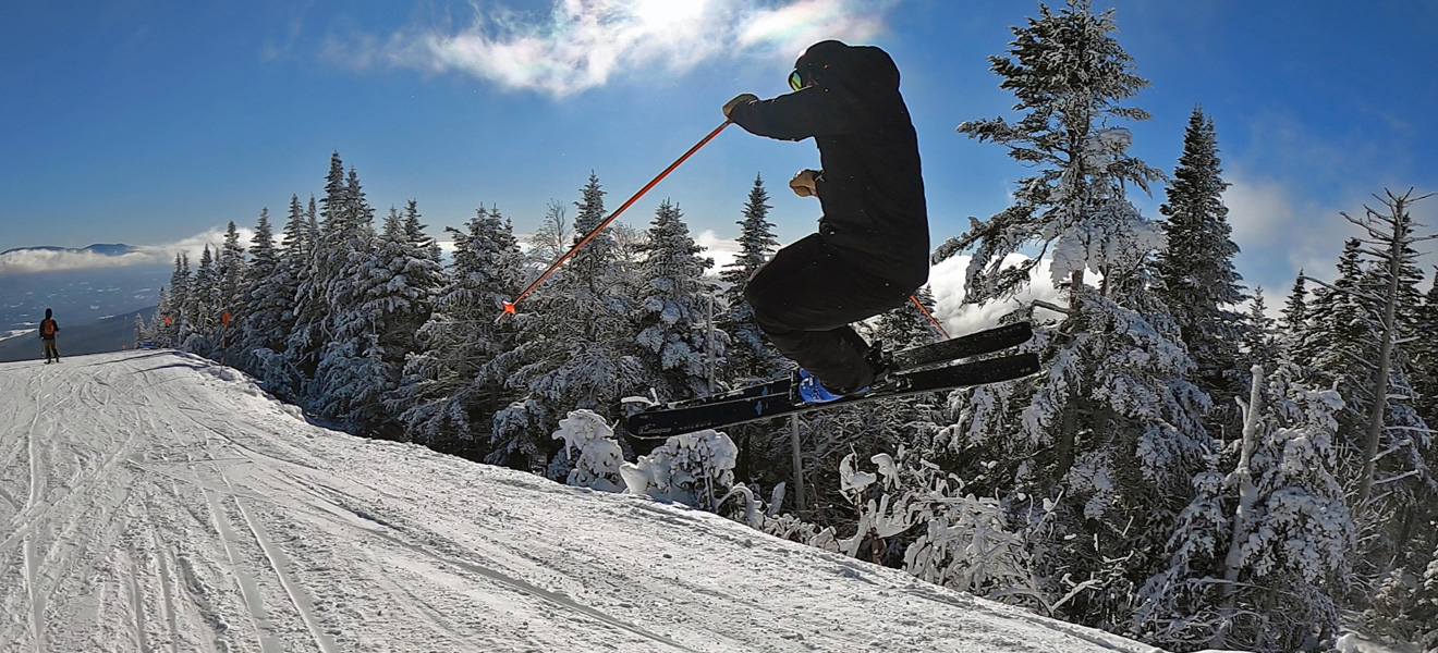 2022 Elan Ripstick 96 Black Edition Ski Review: Full Width Action Image 2