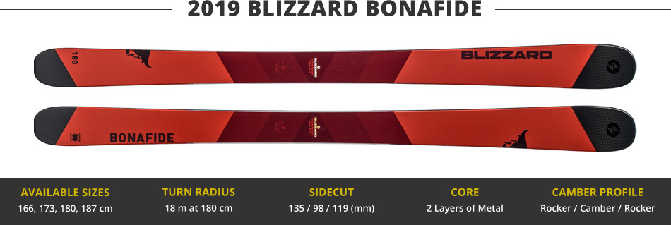 Which Skis Should I Buy? Comparing All Mountain Skis in the 100mm Range - 2019 Edition: 2019 Blizzard Bonafide Ski Image