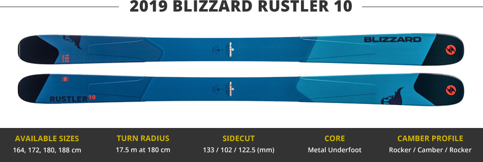 Which Skis Should I Buy? Comparing All Mountain Skis in the 100mm Range - 2019 Edition: 2019 Blizzard Rustler 10 Ski Image