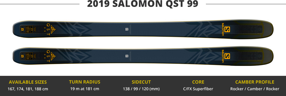 Which Skis Should I Buy? Comparing All Mountain Skis in the 100mm Range - 2019 Edition: 2019 Salomon QST 99 Ski Image