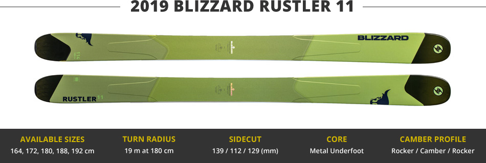 Which Skis Should I Buy? Comparing Men's Freeride Skis - 2019 Edition: 2019 Blizzard Rustler 11 Ski Image