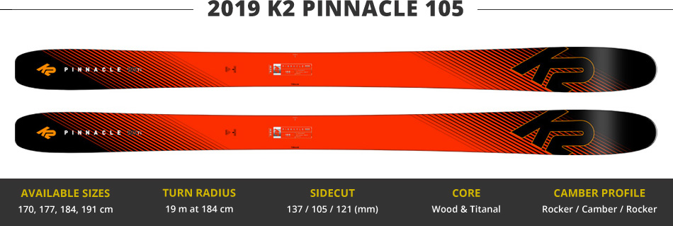 Which Skis Should I Buy? Comparing Men's Freeride Skis - 2019 Edition: K2 Pinnacle 105 Ski Image