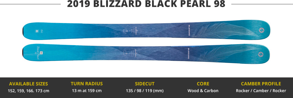 Which Skis Should I Buy? Comparing Women's 100mm Skis - 2019 Edition: 2019 Blizzard Black Pearl 98 Ski Image