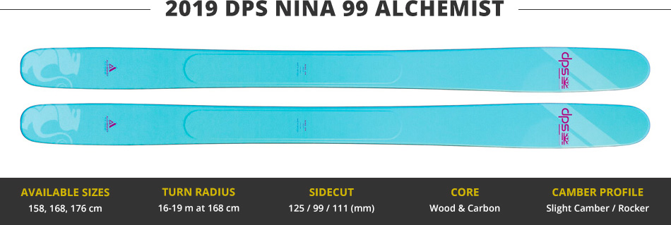 Which Skis Should I Buy? Comparing Women's 100mm Skis - 2019 Edition: 2019 DPS Nina 99 Alchemist Ski Image