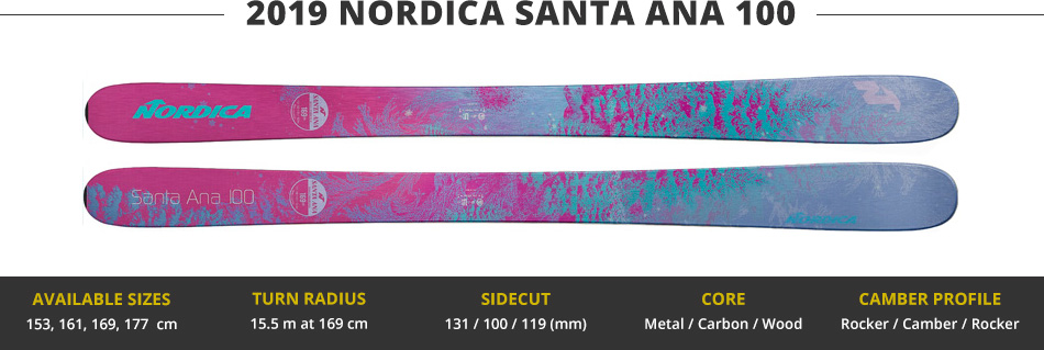 Which Skis Should I Buy? Comparing Women's 100mm Skis - 2019 Edition: 2019 Nordica Santa Ana 100 Ski Image