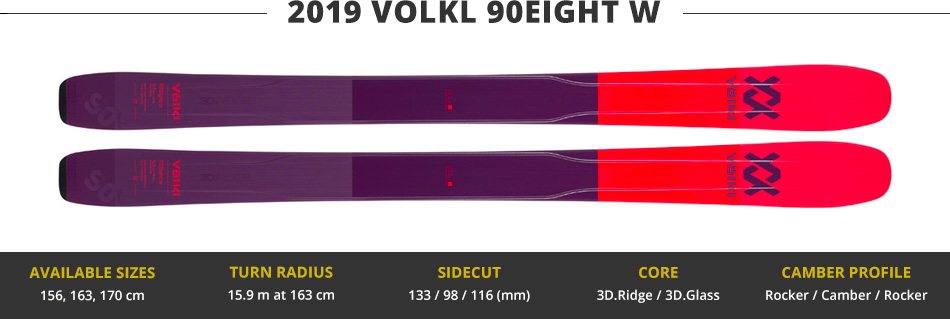 Which Skis Should I Buy? Comparing Women's 100mm Skis - 2019 Edition: 2019 Volkl 90Eight W Ski Image