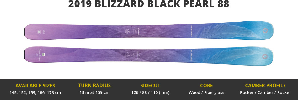 Which Skis Should I Buy? Comparing Women's All Mountain Skis in the 90mm Range - 2019 Edition: 2019 Blizzard Black Pearl 88 Ski Image