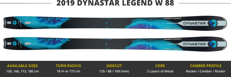 Which Skis Should I Buy? Comparing Women's All Mountain Skis in the 90mm Range - 2019 Edition: 2019 Dynastar Legend W 88 Ski Image