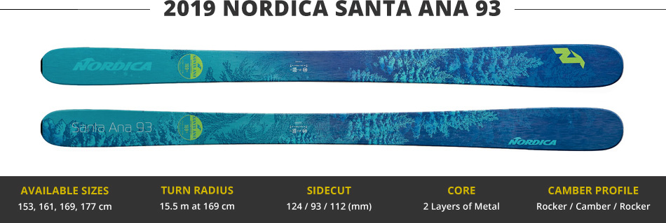 Which Skis Should I Buy? Comparing Women's All Mountain Skis in the 90mm Range - 2019 Edition: 2019 Nordica Santa Ana 93 Ski Image