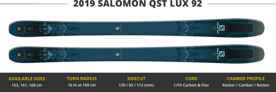 Which Skis Should I Buy? Comparing Women's All Mountain Skis in the 90mm Range - 2019 Edition: 2019 Salomon QST Lux 92 Ski Image