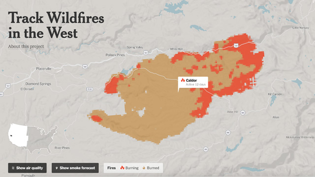Top Five Fridays August 27, 2021: Caldor Fire Footprint Image