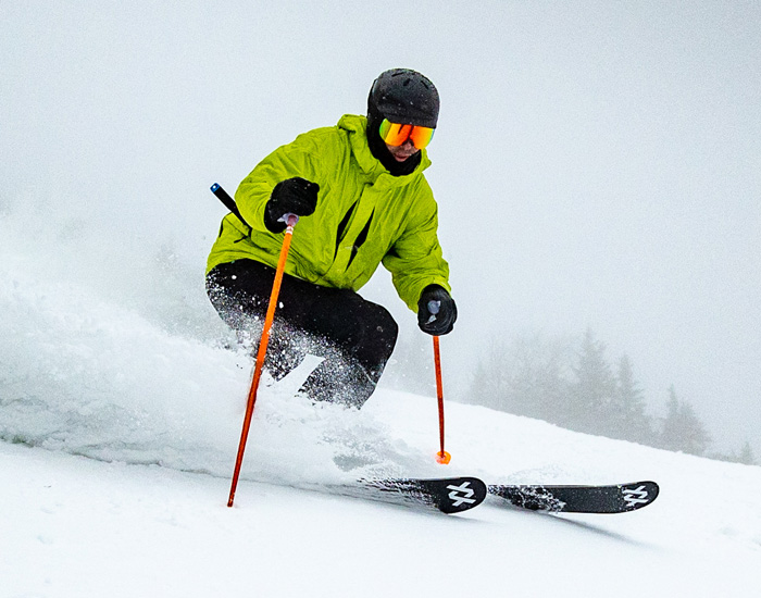 2023 Volkl Mantra 102 Skis: Half Width Action Image 1