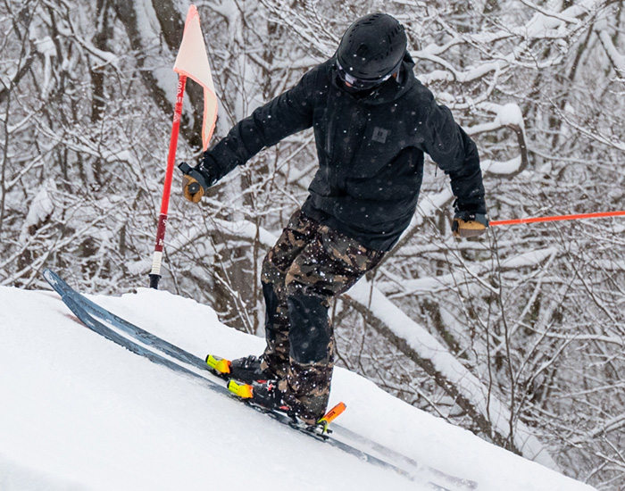 Armada Grands 3L Jacket and Emmons Bib Pants Outerwear Review: Lifestyle Image 2