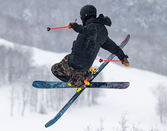 Armada Grands 3L Jacket and Emmons Bib Pants Outerwear Review: Lifestyle Image 3
