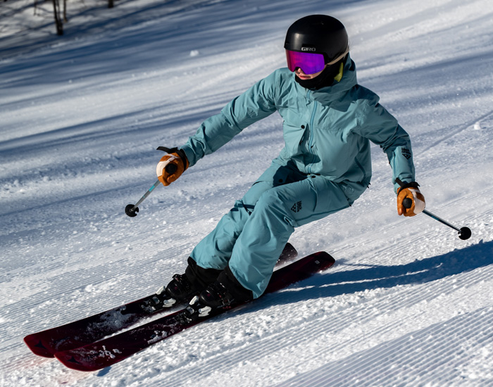 Black Crows Freebird Xpore Jacket and Ora Body Map Pants Women's Kit Review: Action Image 2