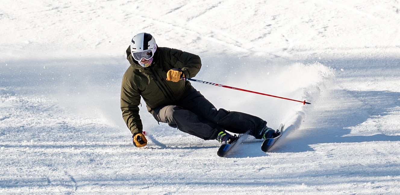 2024 Salomon Stance 96 Skis: Full Width Action Image 2