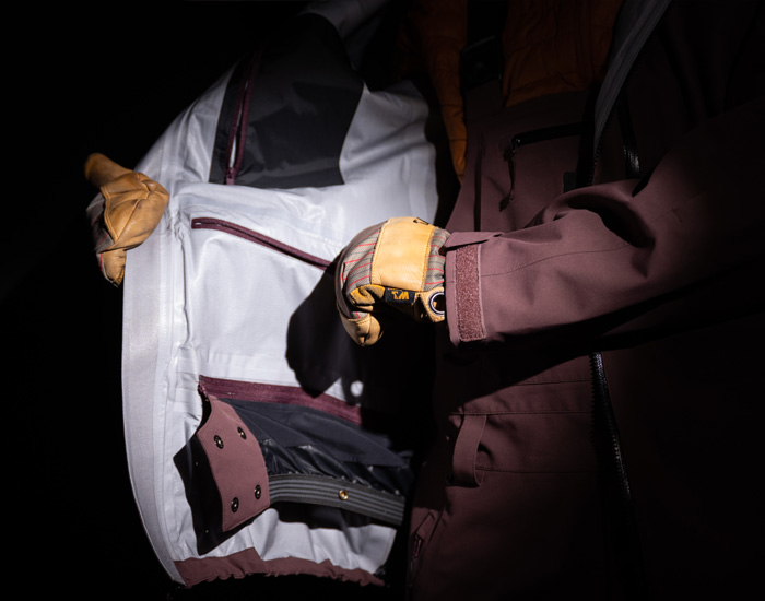 2024 Flylow Quantum Pro Jacket and Baker Bibs Kit Review: Quantum pro Jacket Interior Closeup